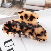 Pince à cheveux en acétate de qualité supérieure, élégante, motif écaille de tortue, style français, pour femmes et filles