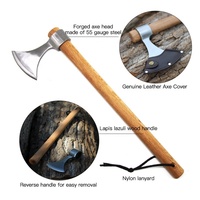 Meilleure qualité personnalisé fait à la main en acier à haute teneur en carbone Viking tactique Camping outil hache Tomahawk avec gaine en cuir Bushcraft Viking hache