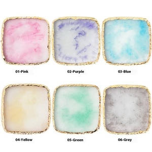 Palette à ongles en résine cristalline à bord doré, agate, pour présentation 3D DIY, décoration de pointes, plaque nominative, outil de beauté professionnel - Product Image 4