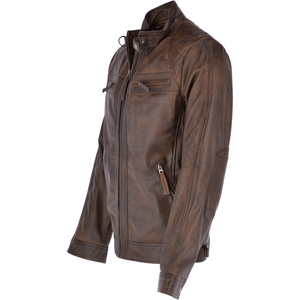 Chaqueta de cuero sintético para hombre, chaqueta transpirable a prueba de viento, vintage - Product Image 5