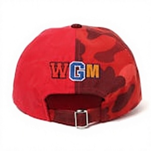 Red Camouflage Washed Baseball Cap Embroidered <b>Monster</b> Face Front Panel 6-Panel Fitted Unisex Street Style Chains Adjustable Hat - Product Image 4