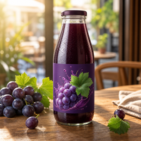 Étiquettes de bouteilles de jus imprimées en couleur, autocollants adhésifs imperméables de qualité alimentaire, faible MOQ