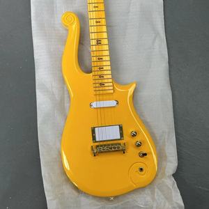 Chitarra Elettrica a <span class=keywords><strong>6</strong></span> Corde Gialla Solida con Pickup HS e Hardware Dorato, Spedizione Rapida - Product Image 1