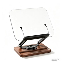 Support de tablette en acrylique de marque OEM, base rotative à 360 degrés, hauteur réglable (300x235x61mm) pour lecture sur tablette de bureau