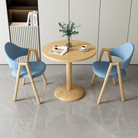 Nouvelle collection de meubles de salon, prix bas, table ronde en noyer simple et durable, ensemble de chaises en bois pour la maison, café