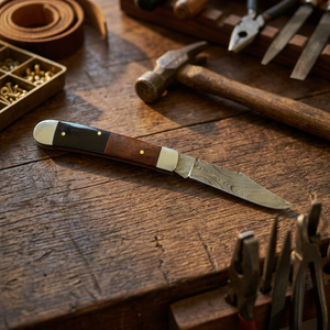 Couteaux Rajput, couteau pliant en acier Damas de qualité industrielle avec manche en bois, garantie de 3 ans pour les détaillants - Product Image 5