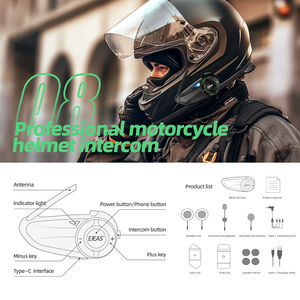 Intercomunicador de Moto para Casco Ejeas Q8, Dúplex Completo con Conexión para 8 Pilotos, Resistente al Agua y Bluetooth - Product Image 5