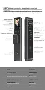 Interphone visuel à reconnaissance faciale/palmique, serrures de porte intelligentes, serrures de sécurité numériques, serrures électroniques à caméra - Product Image 6