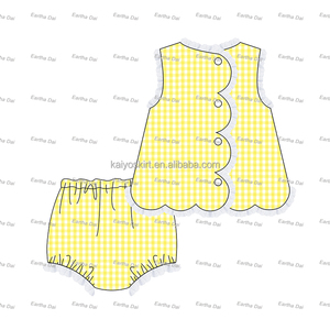 Set di <span class=keywords><strong>Abbigliamento</strong></span> per Bambine all'Ingrosso, Abiti Estivi per Ragazze, Top a Balze con Pizzo Rosa a Quadretti e Set Bloomer per Pasqua - Product Image 3