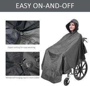 เสื้อกันฝนสำหรับรถเข็นแบบเต็มตัว น้ำหนักเบา ระบายอากาศได้ดี กันน้ำ ใช้ซ้ำได้ ขนาดพอดีกับทุกคน - Product Image 3