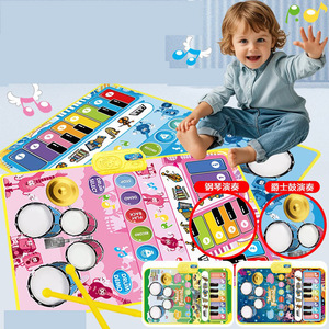 Gimnasio de actividades musical para bebés con <span class=keywords><strong>piano</strong></span>, tapete de juego y sonajeros colgantes, centro de actividades para recién nacidos e infantes - Product Image 2