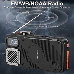 Solar Emergency Radio Solar Power Bank Hand Crank <strong>Cordless</strong> Speaker 20W Fast Charge Wireless <strong>Phone</strong> <strong>Charger</strong> - Product Image 3