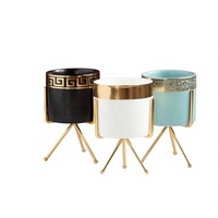 Ensemble de pots en céramique Glam, octogonaux, noir, blanc, turquoise, bordure dorée, écologiques, lavables, accessoires de table décoratifs, design moderne