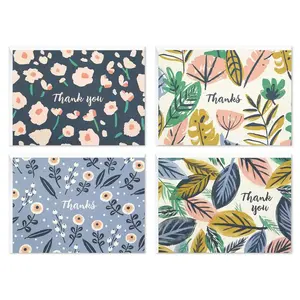 Hansun Custom Thank You Cards Painted Florals 48 Cards With Envelopes For Baby Showers Bridal Showers Weddings Greeting Cards