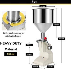 Machine de remplissage manuelle A03 la plus vendue pour huile et crème, remplissage de liquides de 50 ml pour l'emballage de boissons, trémie de 10 L pour sachets en verre - Product Image 2
