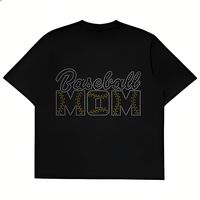 Transfer Rhinestone Custom Baseball Mom, Transfer Rhinestone Hot-fix, Motif Rhinestone untuk Kaos
