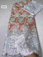 3661 Vente en Gros Dernière Nouveauté Dentelle de Voile Suisse Autrichien en Suisse, Tissu de Dentelle Français Africain Dubaï Nigéria (Lafaya) pour Femmes