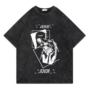 Camiseta Retro Lavada de Manga Corta <span class=keywords><strong>Tomie</strong></span> <span class=keywords><strong>Junji</strong></span> <span class=keywords><strong>Ito</strong></span> Fujie para Hombre, Marca de Moda, Estilo Japonés, Hip-hop Urbano, Estampado Superior - Product Image 4