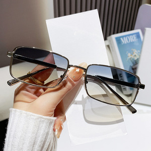 <b>Square</b> <b>Sunglasses</b> Metal <b>Frame</b> UV400 PC Lenses Unisex Outings Cycling Driving Party Style - Product Image 2