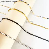 Collier en acier inoxydable unisexe, chaîne en titane, chaîne à maillons faite à la main, chaîne en barre, pendentif en forme de grain de maïs, accessoires de bijoux, vente en gros