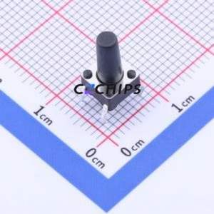 TS6612CJ Tactile Switch Through hole Component (THT)-4P,6x6mm Switch Single Pole Single Throw Round Button 2.5N Through Hole - Product Image 1