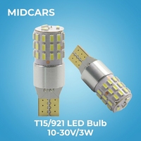 Ampoule LED T10 universelle T15 912 921 de recul 3W 12V 24V Blanc chaud 3000K Large plage de tension Dissipateur de chaleur en aluminium pour camping-car, caravane, bateau marin