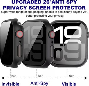 Étui de protection tout autour avec protection d'écran en verre trempé, anti-espion, pour montre intelligente, <span class=keywords><strong>coque</strong></span> de protection pour iWatch série 10/11 - Product Image 2