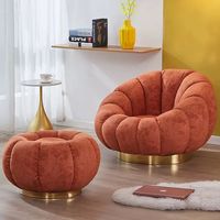 Boconcept – chaise longue pivotante en forme de citrouille avec repose-pieds, blanc crème