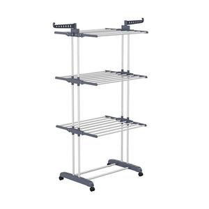 Séchoir à linge à trois étages, multifonctionnel, sur pied, pliable, mobile, pour intérieur - Product Image 1