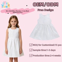 Robe sans manches blanche unie simple pour petites filles, idéale pour projets de bricolage et de loisirs créatifs, personnalisable