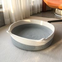 ZX vente chaude tissé à la main en osier rotin coton corde paniers lit pour animaux de compagnie pour chiens et chats jonc de mer maison pour animaux de compagnie meilleur prix