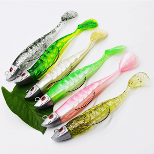 Leurres de pêche en <span class=keywords><strong>mer</strong></span> avec hameçon Swimbait 16G 26G, <span class=keywords><strong>leurre</strong></span> en Silicone, tête de Jigging, appât <span class=keywords><strong>souple</strong></span> noir, <span class=keywords><strong>Minnow</strong></span> pour la pêche au bar, au brochet - Product Image 2