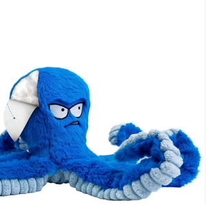 Durable Blue Octopus Squeaky Interactive Plush <strong>Dog</strong> <strong>Toy</strong> Cartoon Style Chew Stuffed <strong>Toy</strong> for Medium Large <strong>Dogs</strong> for <strong>Tug</strong> <strong>War</strong> Playtime - Product Image 4