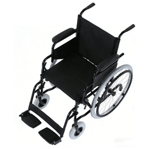 Professioneller manueller Rollstuhl mit breiten Vorderrädern und hochklappbaren Armlehnen für medizinische Einrichtungen - Product Image 4