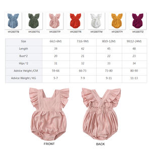 Ropa de Bebé Linda, Mono de Lino y Algodón con Mangas con Volantes para Niña, Ropa de Verano para Bebés Recién Nacidos y Niñas Pequeñas - Product Image 2