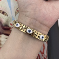 2025 mode bijoux or Bracelets haute qualité alliage de cuivre à la mode élastique pour mariage femmes Couple cadeau amitié oeil charme