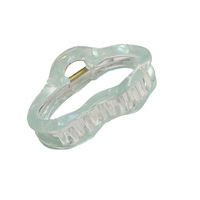 Pince à cheveux en acétate de style français, nouveau modèle, pince requin haut de gamme, couleur gelée, pour chignon ondulé, accessoire capillaire sirène