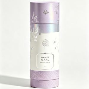 มูน บลูม คาล์มมิ่ง เซรั่ม 50 มล. บรรจุภัณฑ์หลอดกระดาษเคลือบสีม่วง ดีไซน์ฟอยล์สีทอง พิมพ์สี่สี เคลือบเงา - Product Image 1