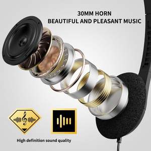 2024 pabrik 3.5mm Headphone berkabel Headset kabel Earphone dipasang di kepala untuk siswa Earphone - Product Image 4