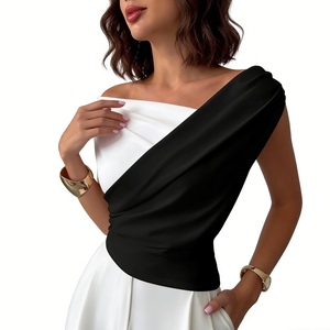 Haut asymétrique color block pour femme - T-shirt sans manches tendance - Product Image 5