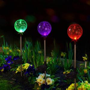 Luces Solares de Jardín con Forma de Bola de Cristal, Globo Agrietado, LED, Decoración para Exteriores, Resistentes al Agua, Garantía de 3 Años - Product Image 1