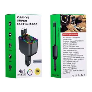 Chargeur de voiture multifonction 120W à charge rapide 80cm avec indicateur LED en plastique – Vente en gros - Product Image 2