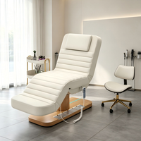 Lit de beauté électrique réglable avec télécommande, lit de massage facial inclinable, cadre en bois, portable, incurvé, pour chambre, salon, spa