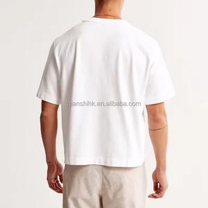เสื้อยืดคอตตอนสีขาวคุณภาพสูงทรงหลวมไหล่ตก ไซส์ใหญ่ เสื้อผู้ชายดีไซน์เนอร์ เสื้อโอเวอร์ไซส์ สตรีทแวร์ เสื้อยืดเปล่าสำหรับฤดูร้อน - Product Image 3