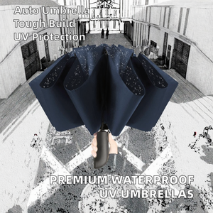 Parapluie solaire UV automatique de haute qualité, imperméable et coupe-vent, au design minimaliste, pliable en trois pour les voyages - Product Image 2