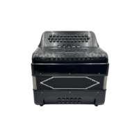 SEASOUND OEM Instrument d'accordéon diatonique 34 boutons 12 basses 5 registres noir brillant accordéon noir boutons gril JB3412D