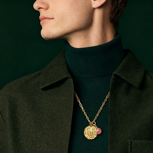 Vintage Rétro Horoscope Rond Coin Collier 18k PVD Plaqué Or En Acier Inoxydable Lien Chaîne 12 Signe Du Zodiaque Hommes Femmes Bijoux - Product Image 6