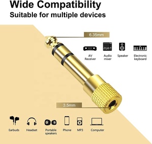 6.35mm <span class=keywords><strong>1</strong></span>/<span class=keywords><strong>4</strong></span> Inch Mannelijke 3.5mm <span class=keywords><strong>1</strong></span>/8 Inch Vrouwelijke Stereo Audio <span class=keywords><strong>Jack</strong></span> Adapter PC Gloednieuw voor Gitaarversterker Hoofdtelefoon Aux - Product Image 6