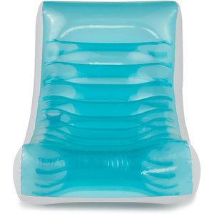 Flotador Inflable Transparente Azul para Piscina con Respaldo Ergonómico - Product Image 3