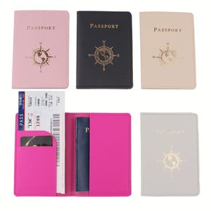 Cartera Corta Unisex Clásica de Viaje con Cubierta de PU, Porta Pasaportes con Logotipo Estampado en Oro, Impermeable, Minimalista, 5 en 1, en Oferta - Product Image 4